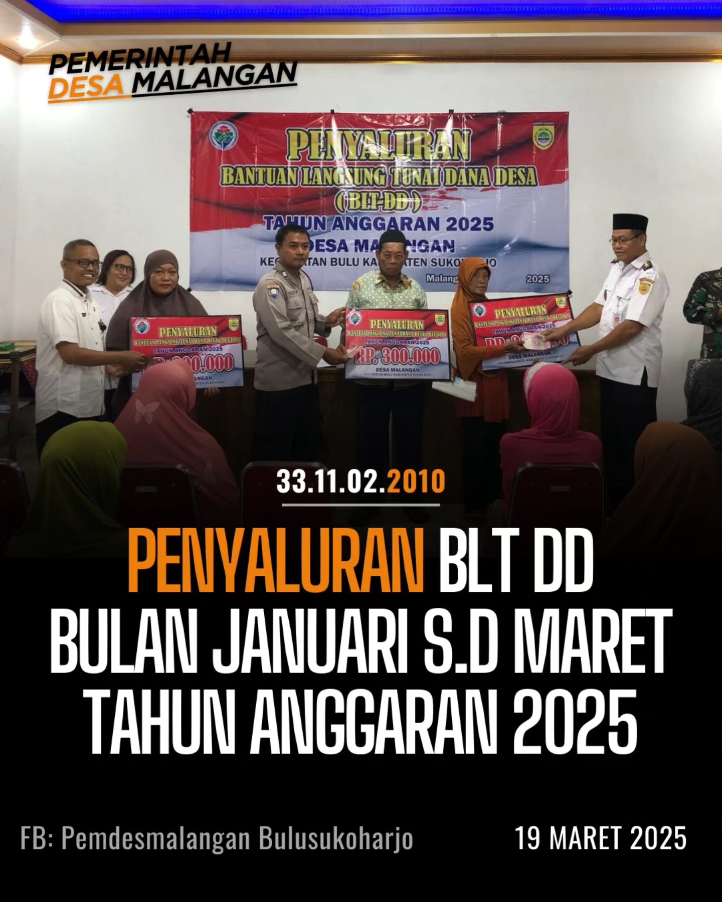 Penyerahkan BLT DD Tri Wulan 1 Tahun Anggaran 2025